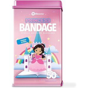 BioSwiss Bandages Princess Shaped Self Adhesive Bandage, Latex Free 50 COUNT